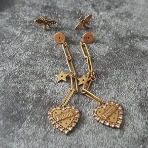 New! J'Adior Antique Heart Dangling Earrings